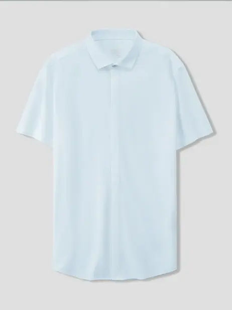 Áo Sơ Mi Nam Cộc Tay Knit Phối Nẹp