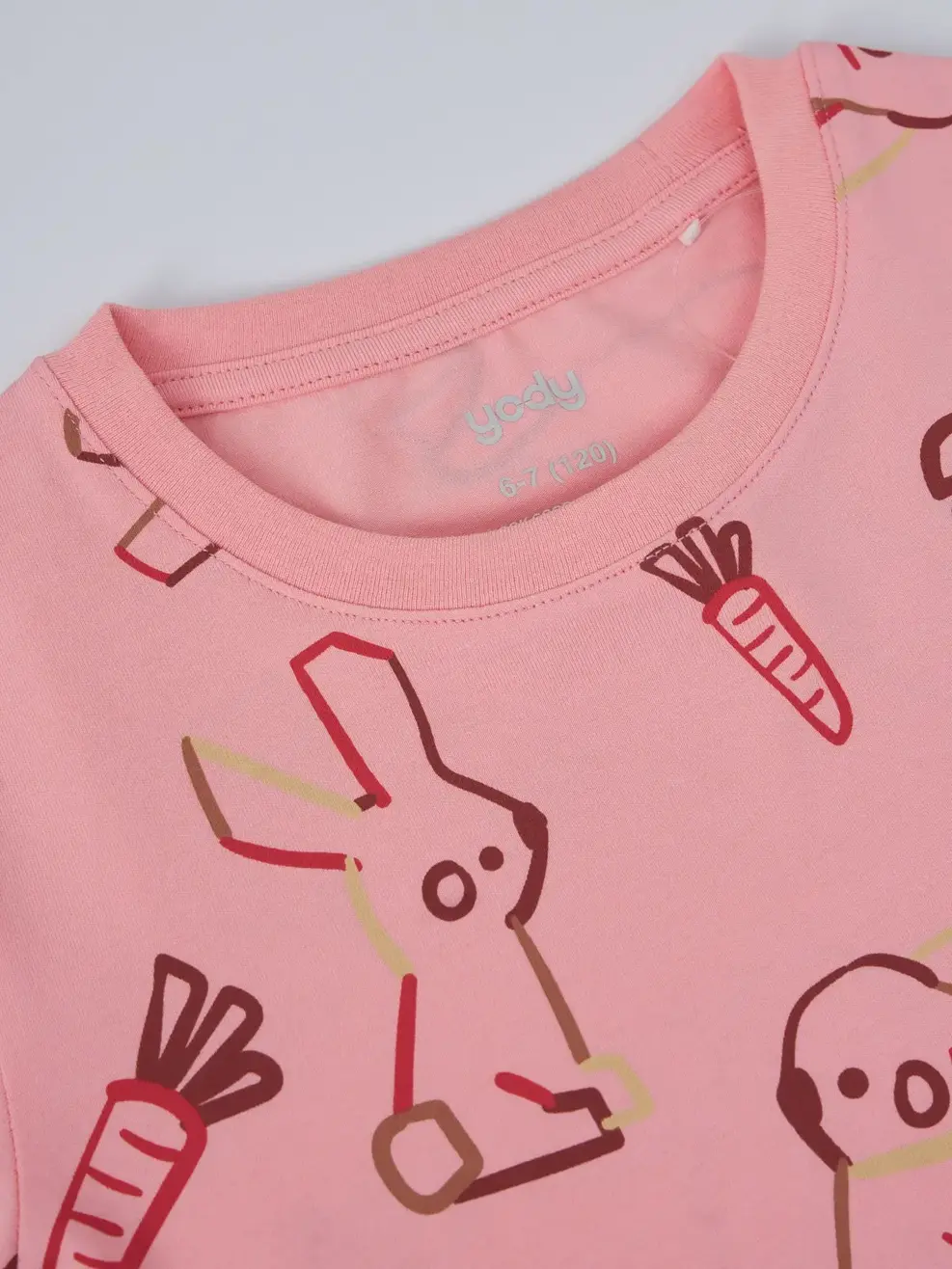 Áo Phông In Tràn Chú Thỏ - Hồng 022 - 2-3