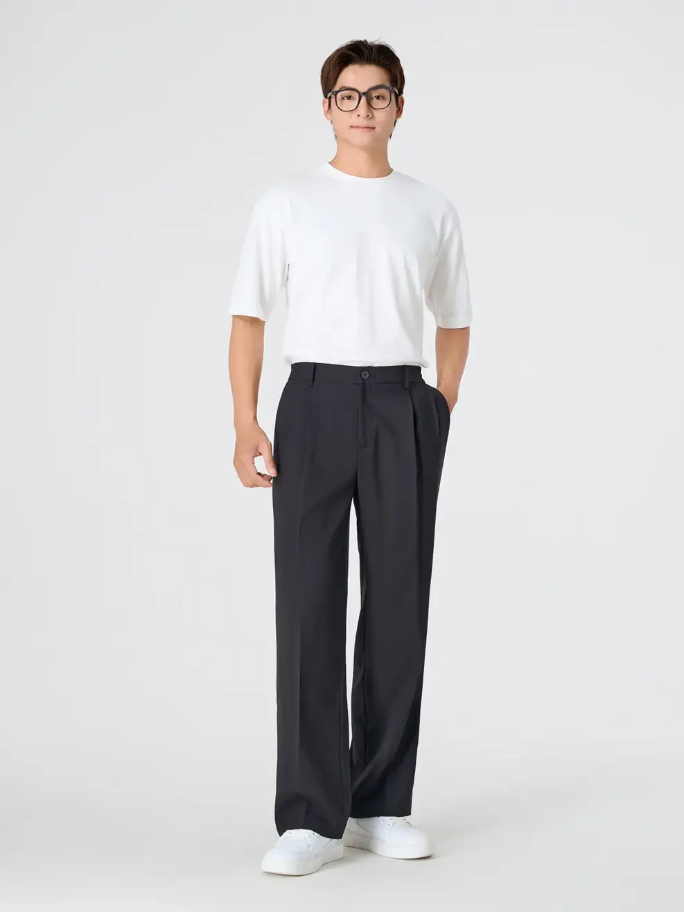 Quần Âu Nam Nam Cạp Chun Daily Pant - Đen 061 - 29