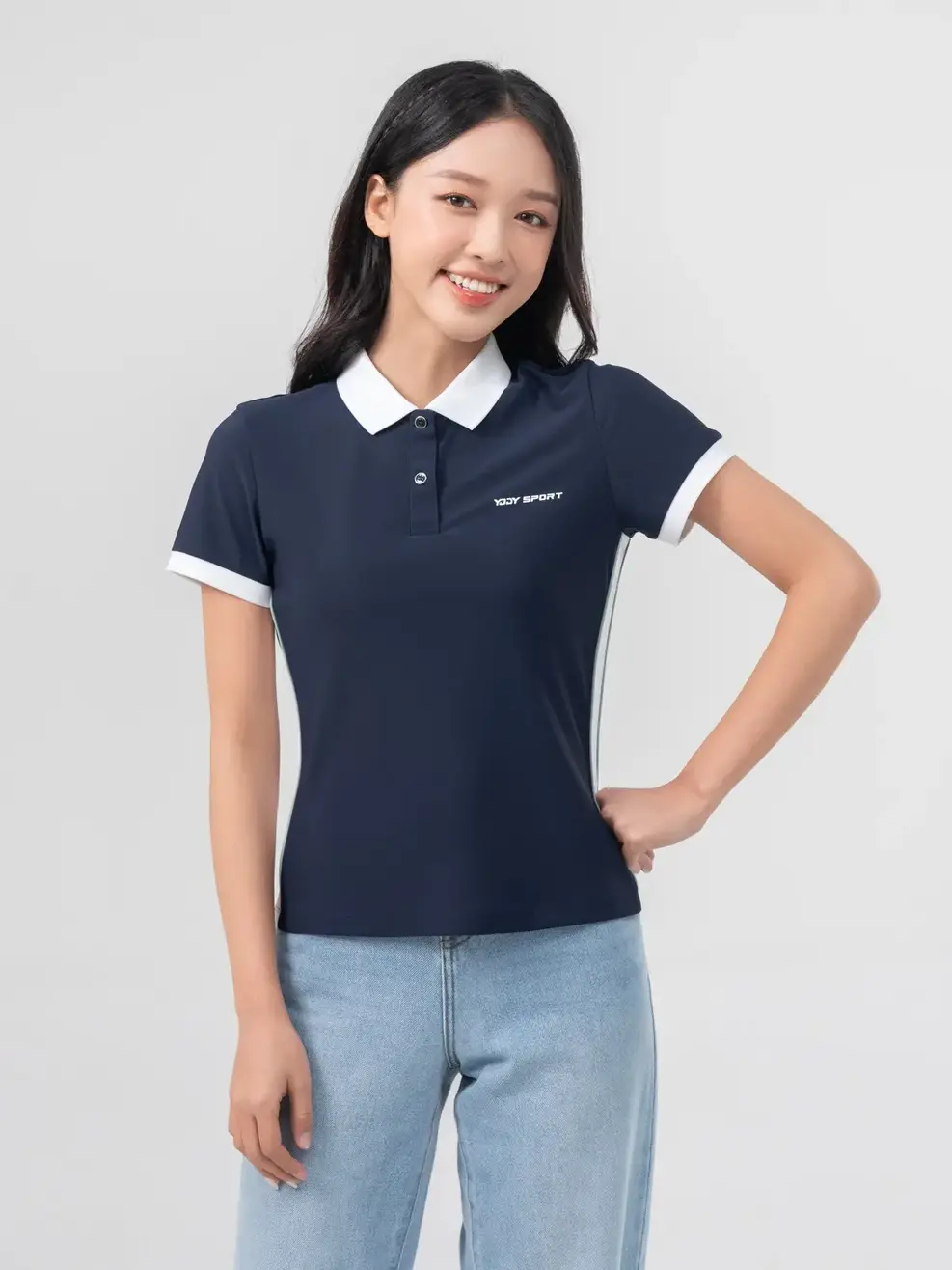 Polo Thể Thao Nữ Airycool Phối Màu - Navy - S