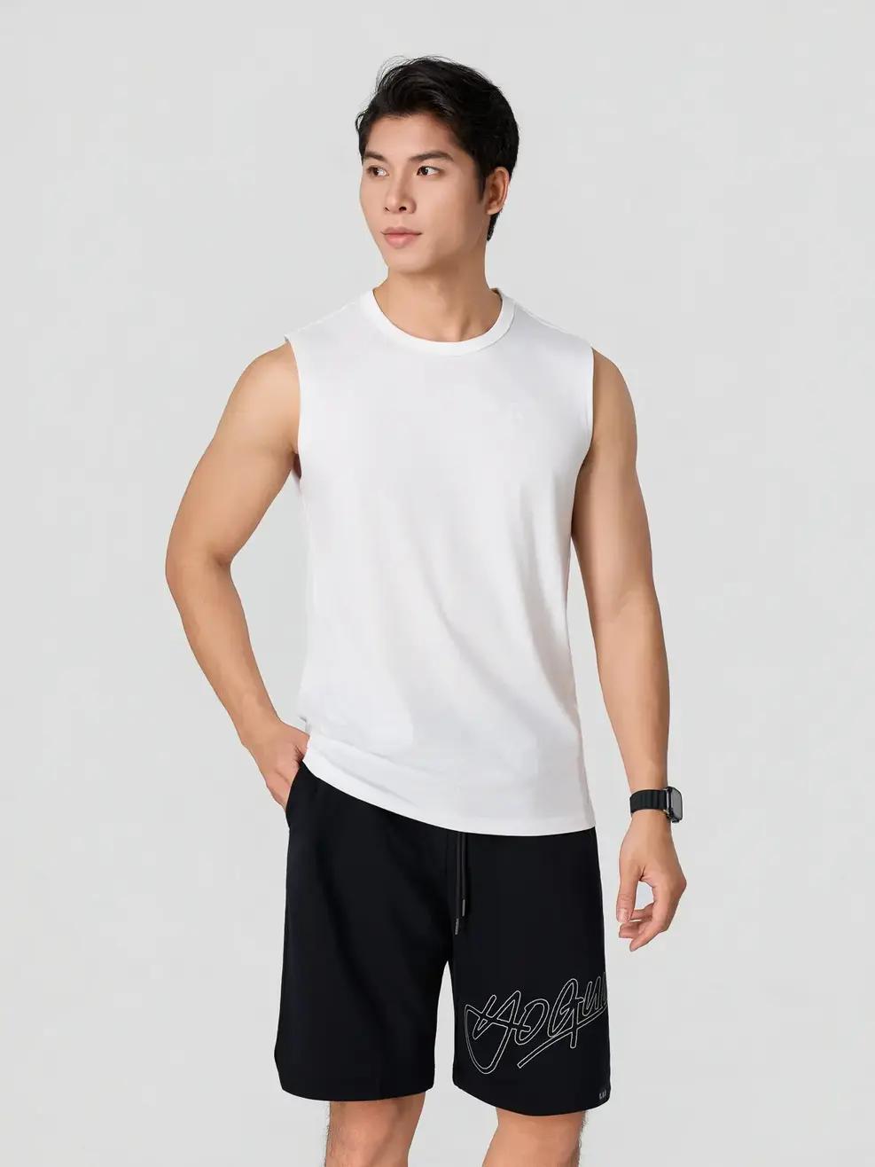 Áo Ba Lỗ Basic In Logo - Trắng 001 - M