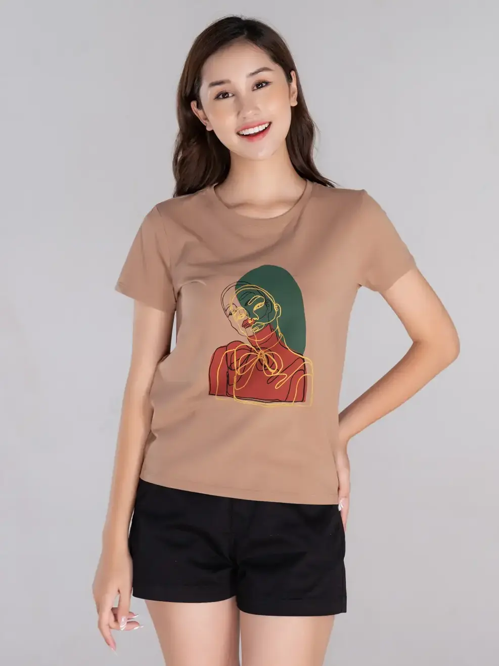 Quần Shorts Khaki Suông Trơn (SJN4022) - Đen 001 - 25