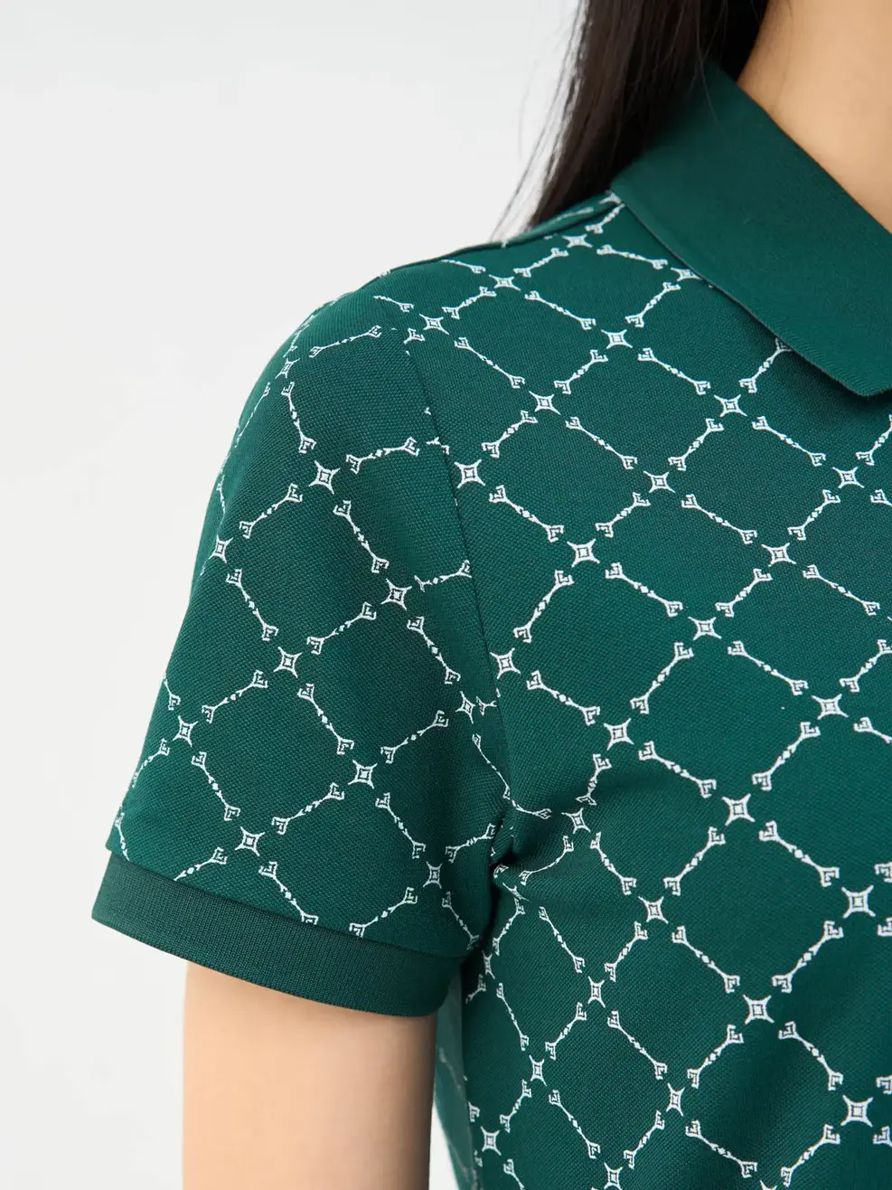 Áo Polo Nữ Mắt Chim In Tràn Ngôi Sao - Xanh lục - M