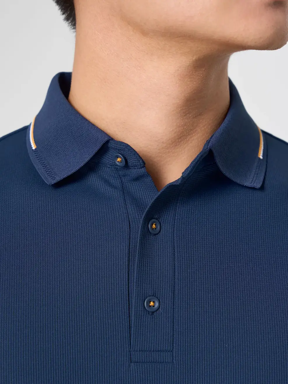 Áo Polo Vải Siêu Co Giãn Bo Cổ Dệt - Navy 005 - S