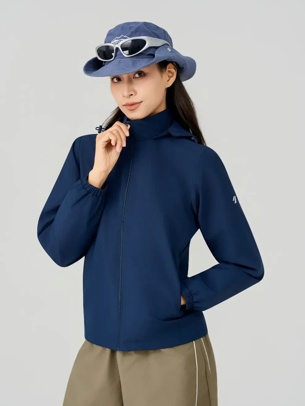 Áo Khoác Gió nữ cơ bản - Navy 001 - S