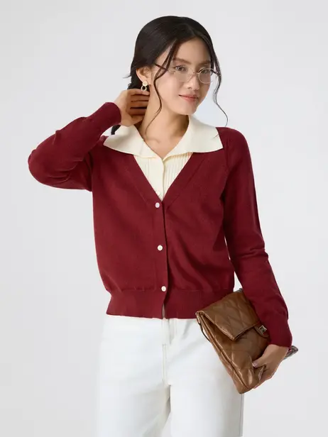 Áo Len Nữ Phối Màu 2 Trong 1