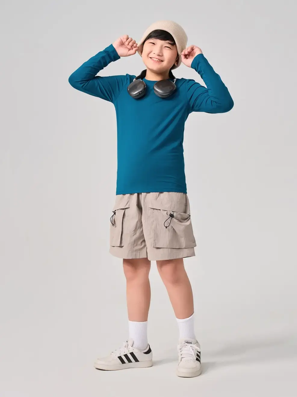 Áo Thu Đông Trẻ Em Giữ Nhiệt Cổ Tròn - Xanh cổ vịt - 10-11