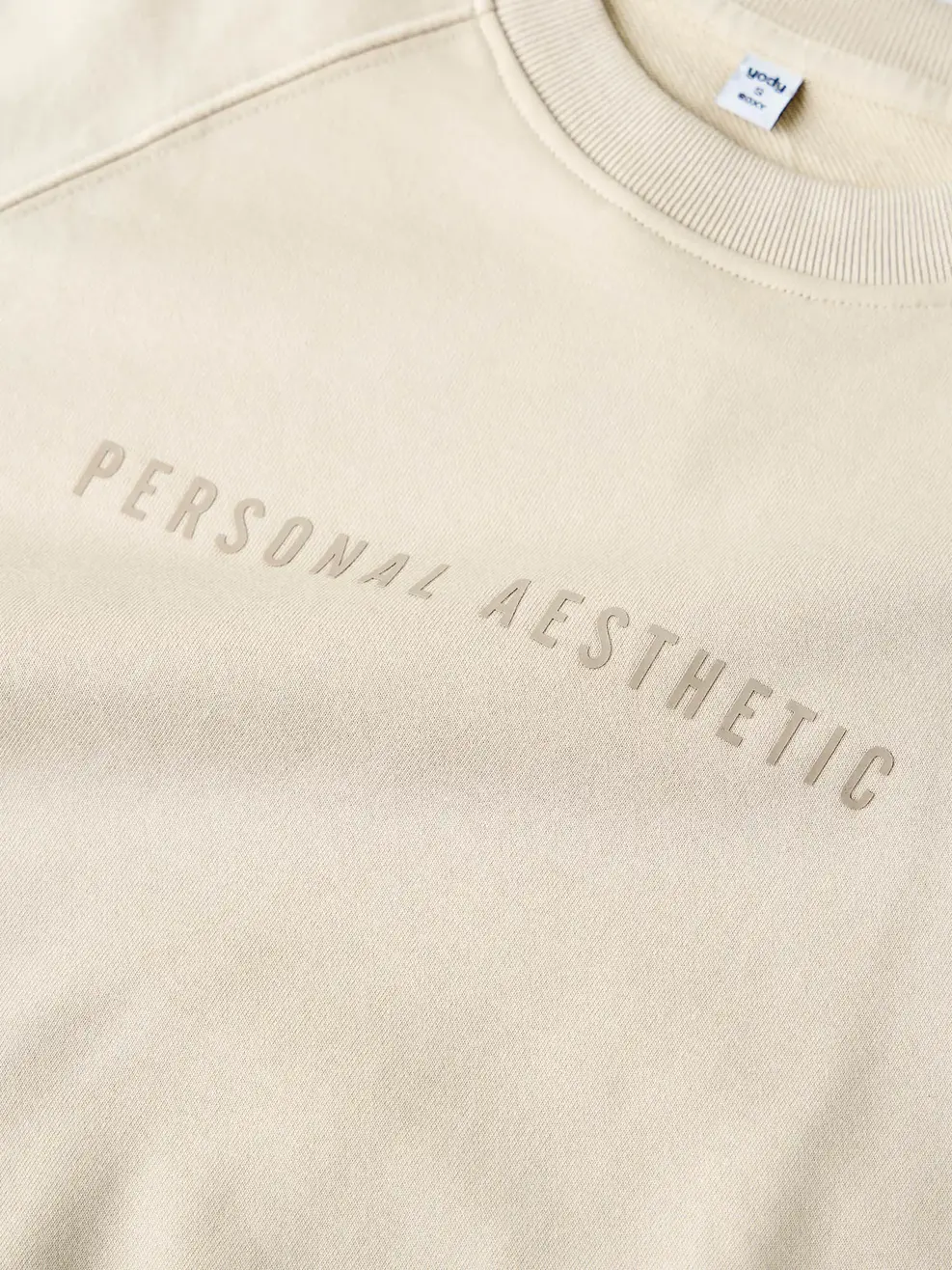 Áo Nỉ Dáng Ngắn In Chữ - Beige 058 - S