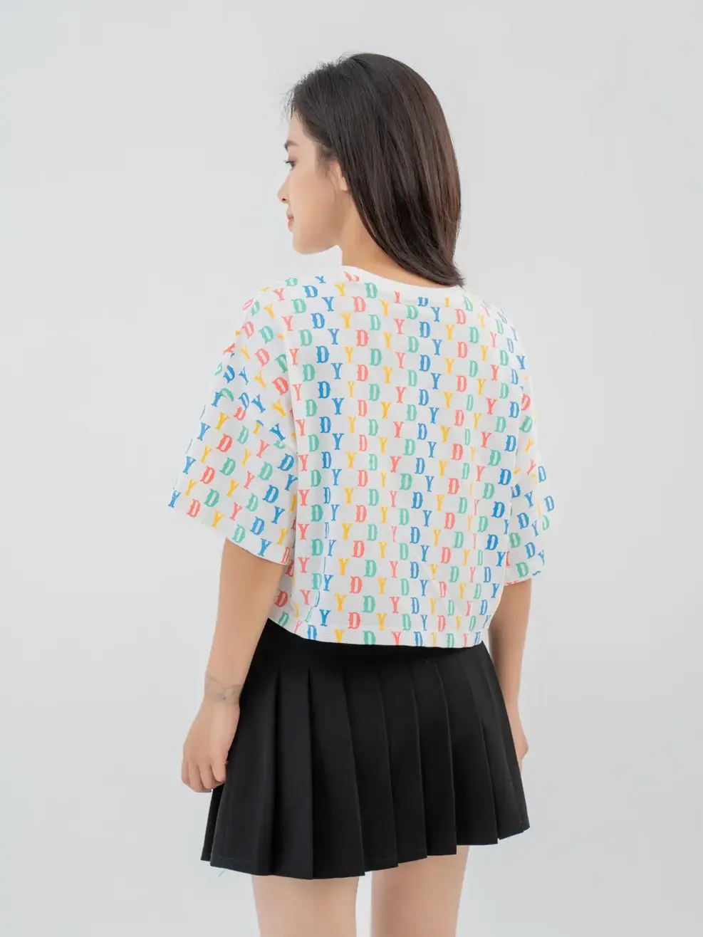 T-shirt Nữ Crotop In Tràn Yd Cotton Usa - Trắng 1 - F