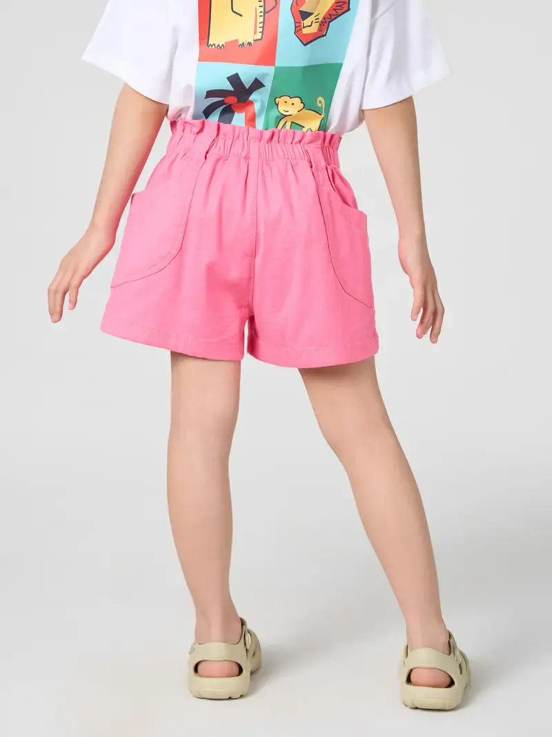 Quần Shorts Bé Gái Túi Ốp - HỒNG065 - 2-3