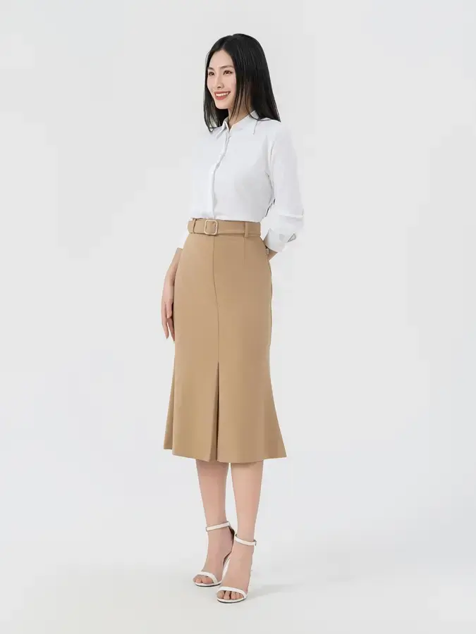 Chân Váy Nữ Đuôi Cá Đai Bọc - Be - S