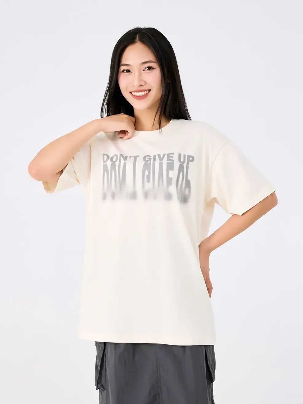 ÁO Tshirt Yoguu Don'T Give Up - Trắng - 1