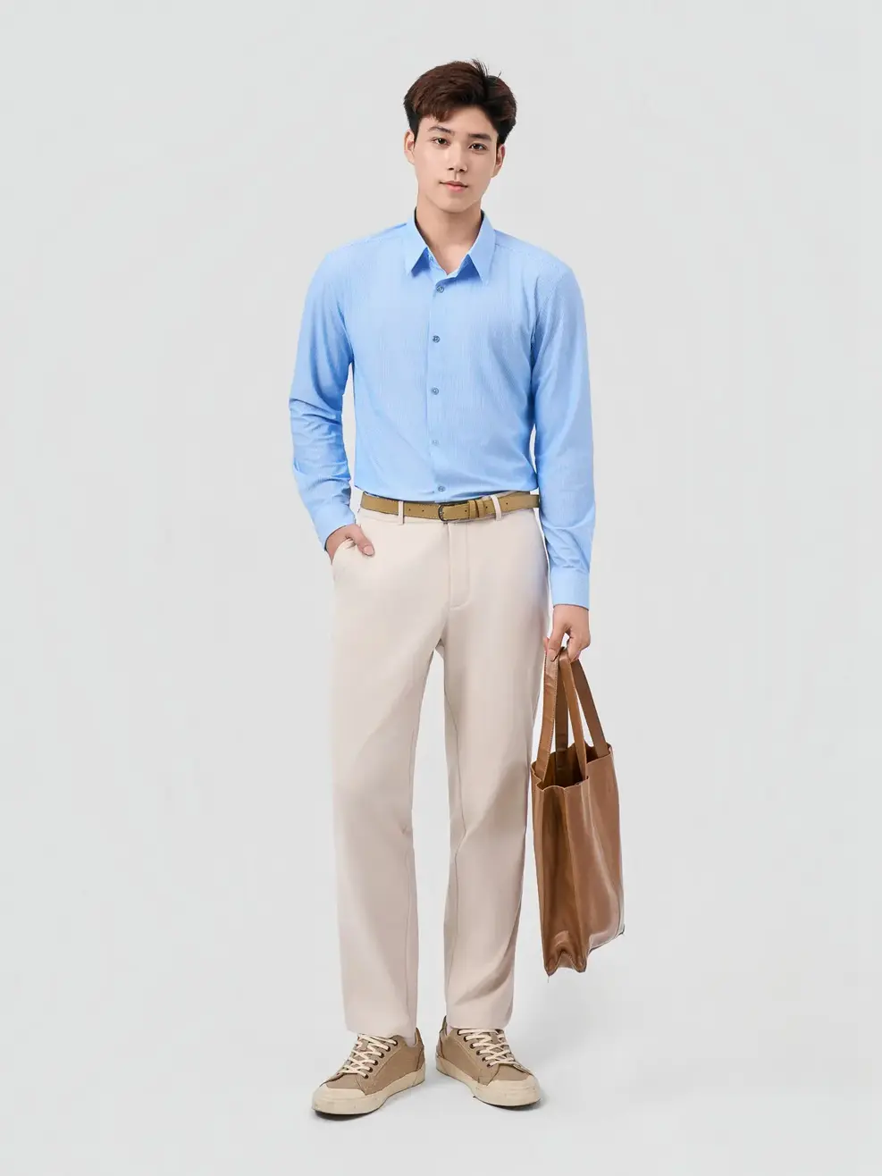 Quần Âu Nam Khóa Sườn Cạp Chun Keo - Be 175 - 29