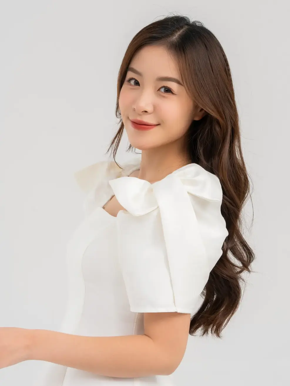 Đầm Tiệc Nữ Vai Nơ - Trắng ngà - S