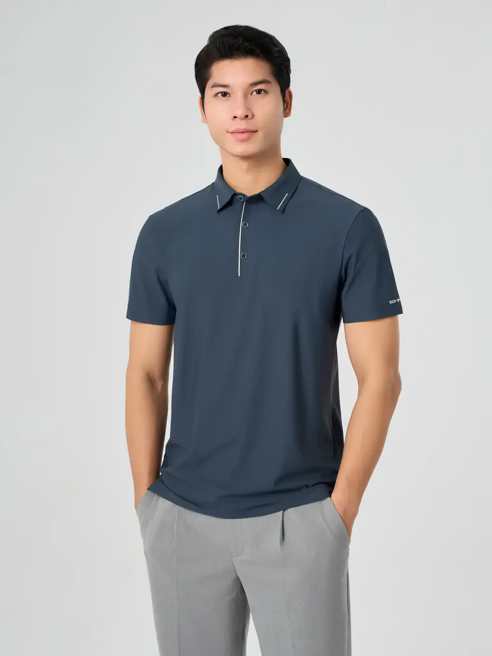Áo Polo Nam Thể Thao Ép Seam Gấu Áo - Navy 014 - M