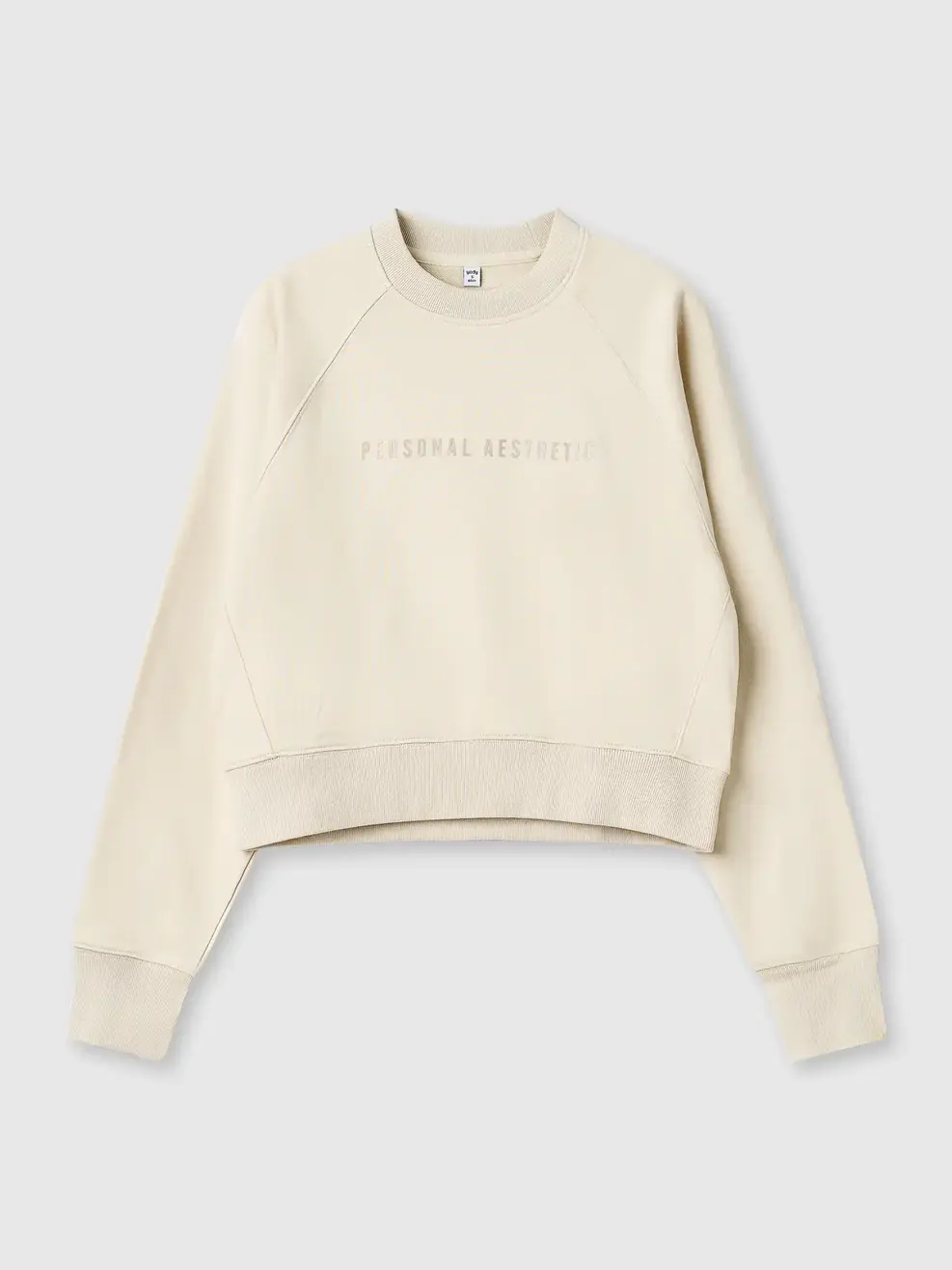 Áo Nỉ Dáng Ngắn In Chữ - Beige 058 - S