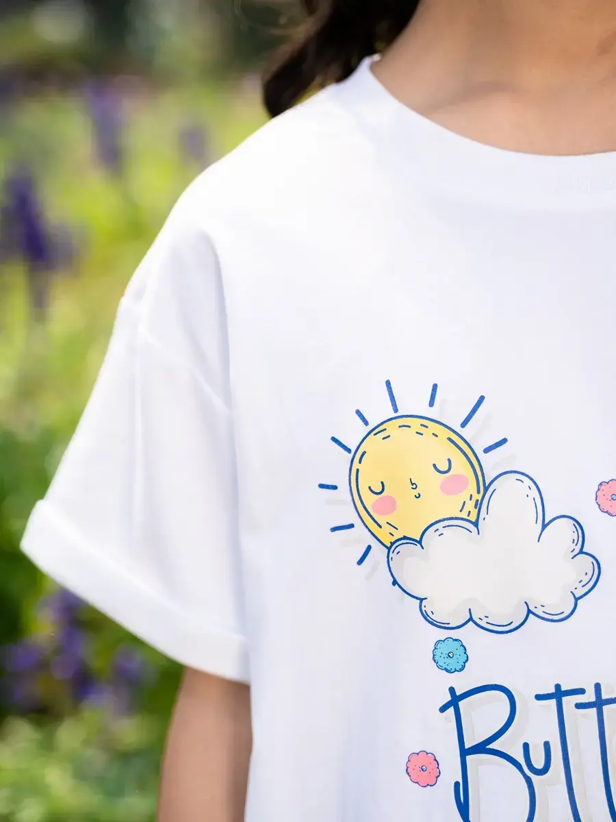 Váy kid nữ cánh bướm thêu - Trắng - 10