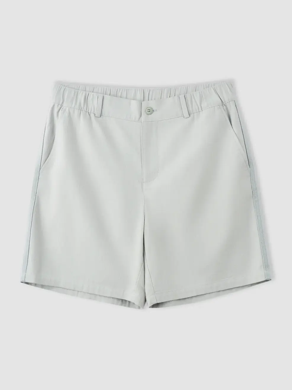 Quần Shorts Nam Đũi Cạp Chun Phối Dây Dệt Sườn - Xám 038 - 32