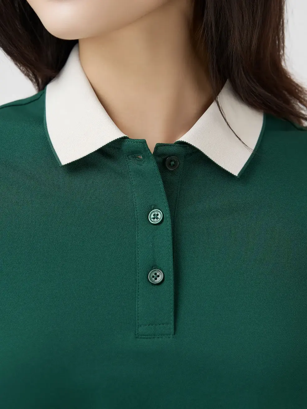 Áo Polo Nữ Ngắn Tay Cổ Phối Bo - Xanh Lá 068 - S