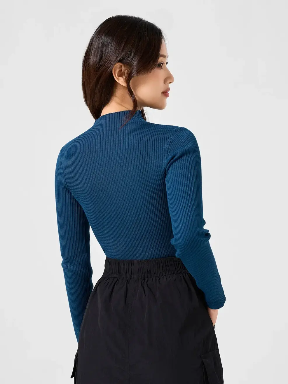 Áo Len Nữ Cổ Liền - Xanh cổ vịt - S