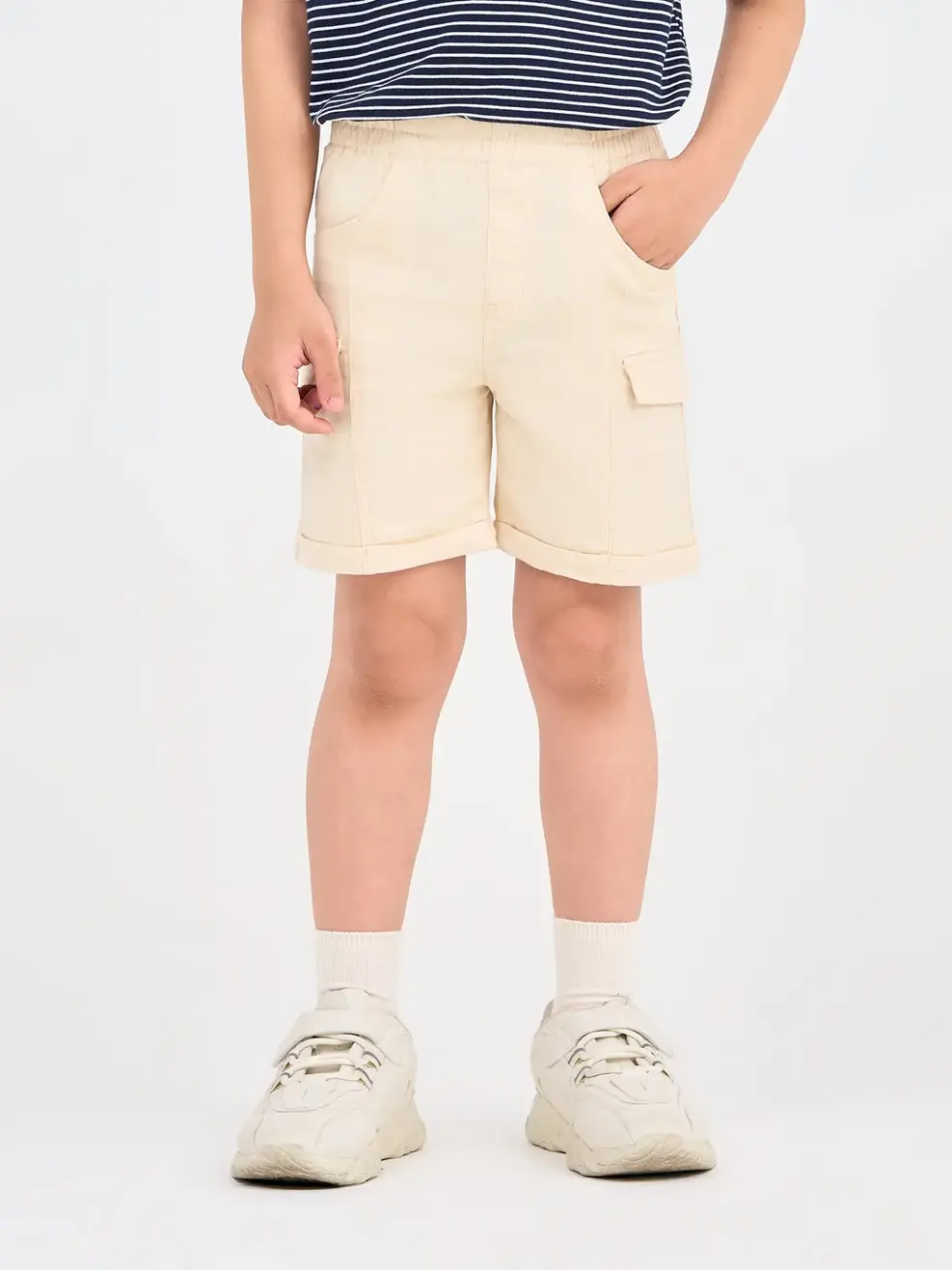 Quần Sooc Bé Trai Can Thân Túi Giả  - Be - 2