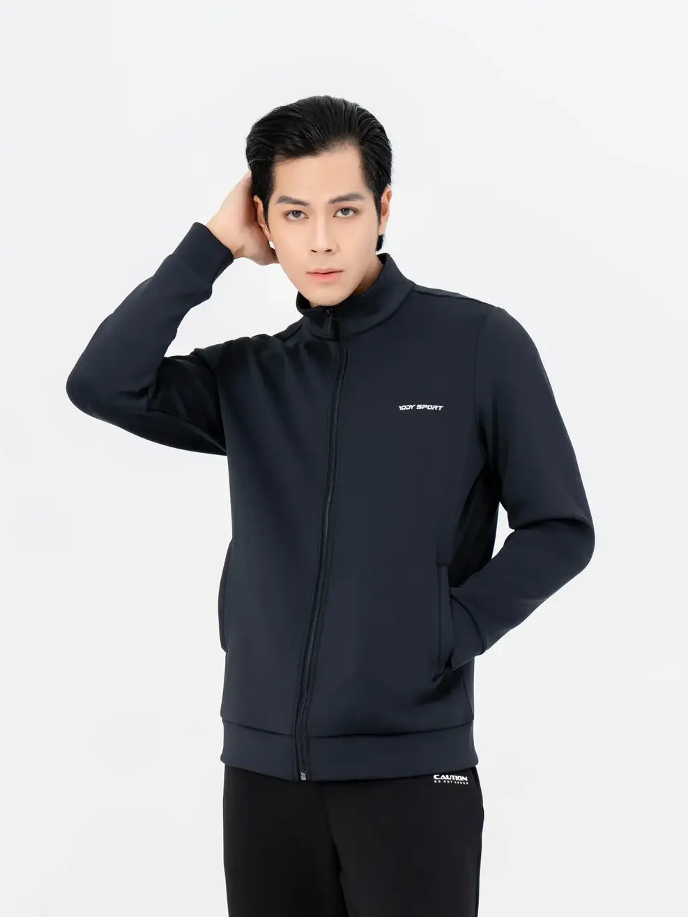 Áo khoác thể thao nam bo gấu - Đen - M
