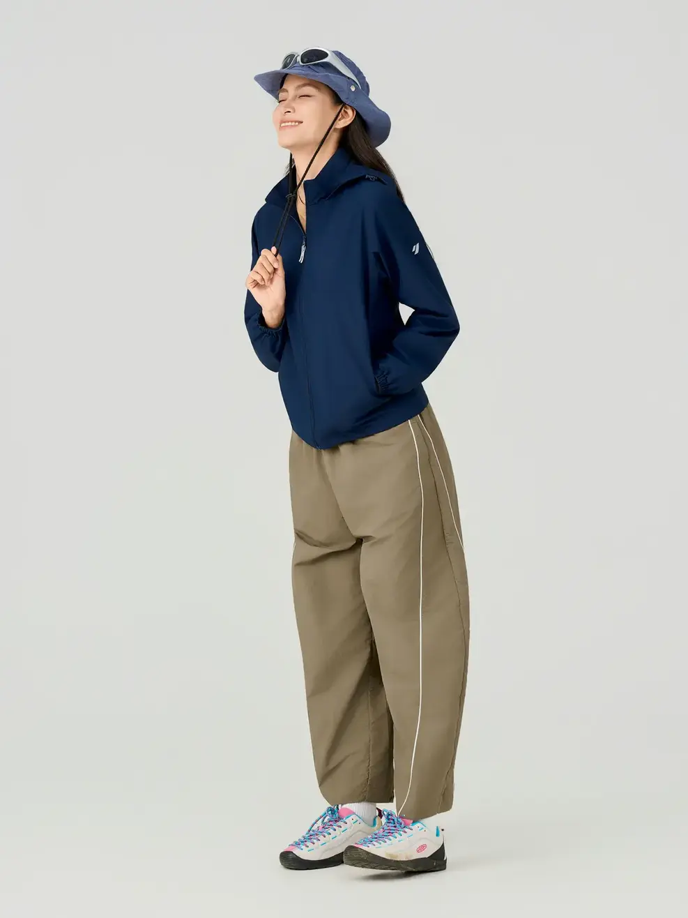 Áo Khoác Gió nữ cơ bản - Navy 001 - S