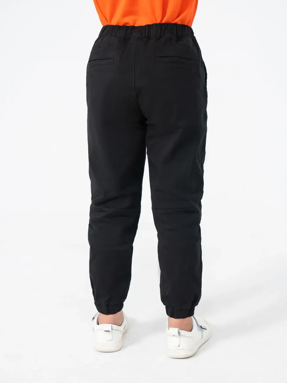 Quần khaki trẻ em jogger can gối - Đen