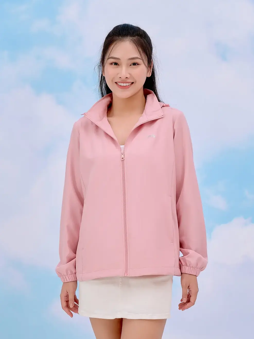 Áo khoác gió nữ trượt nước thông minh - Hồng - M