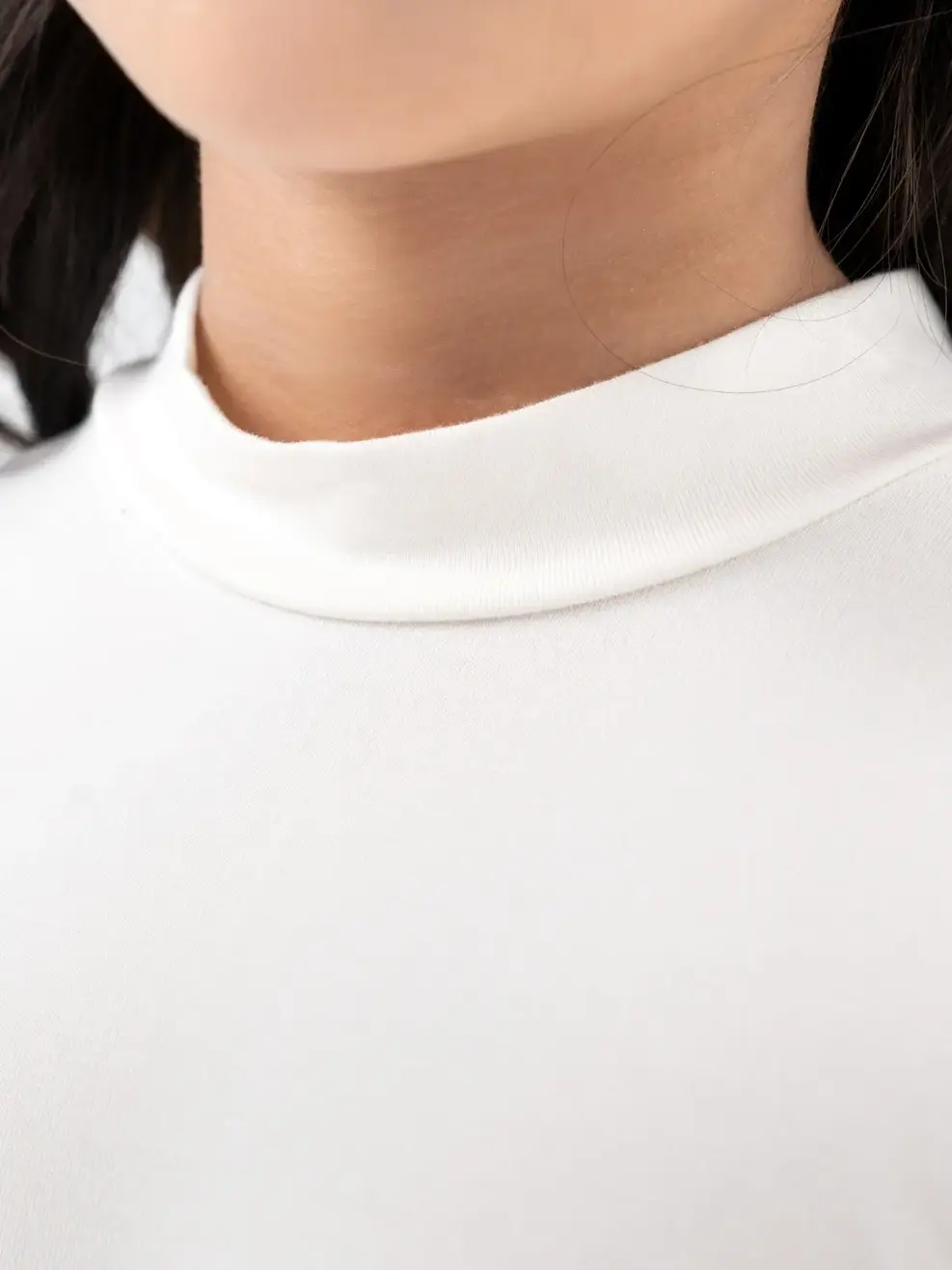Áo Thun Trẻ Em Giữ Nhiệt Cổ 3cm - Trắng - 2
