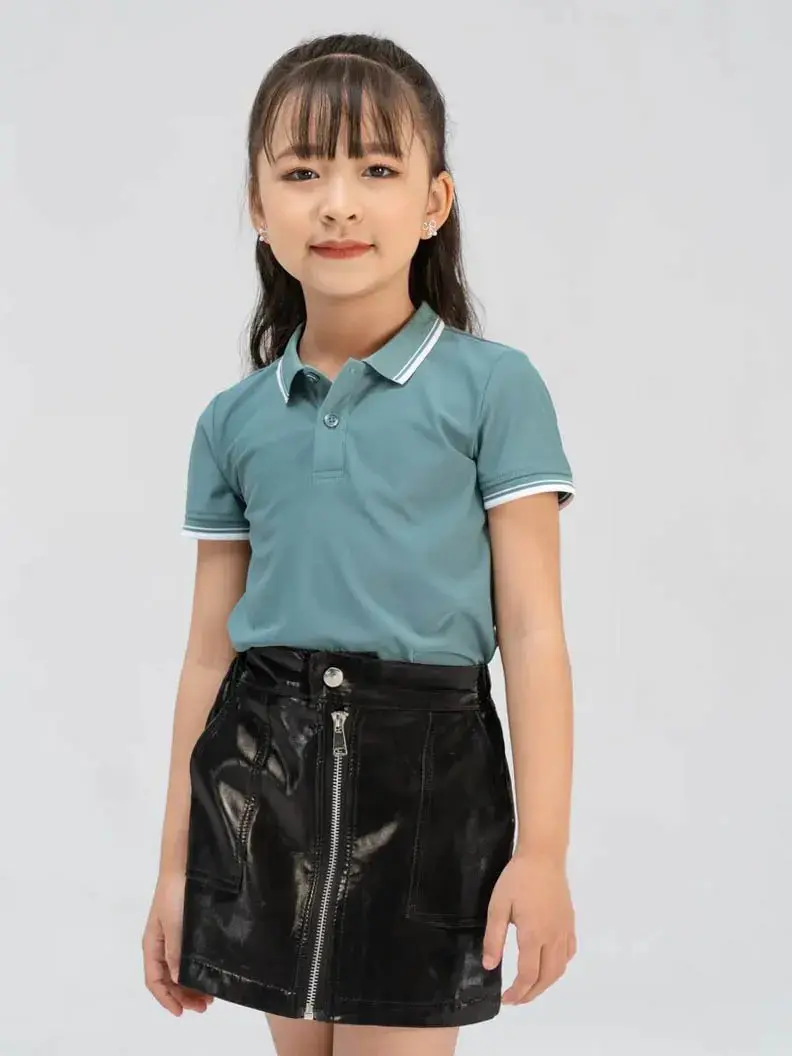 Polo kid airy cool bo kẻ - Xanh lục - 2
