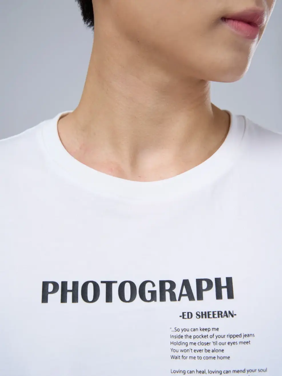 Áo thun nam in photograph - Trắng - XL
