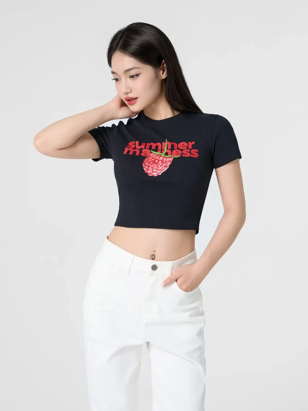 Áo Phông Croptop Summer Madness Lazy Trip - Đen 045 - S