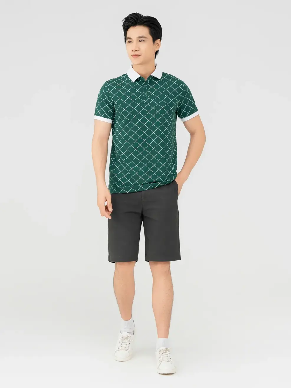 Quần Short Nam Cơ Bản - Ghi Đậm - 28