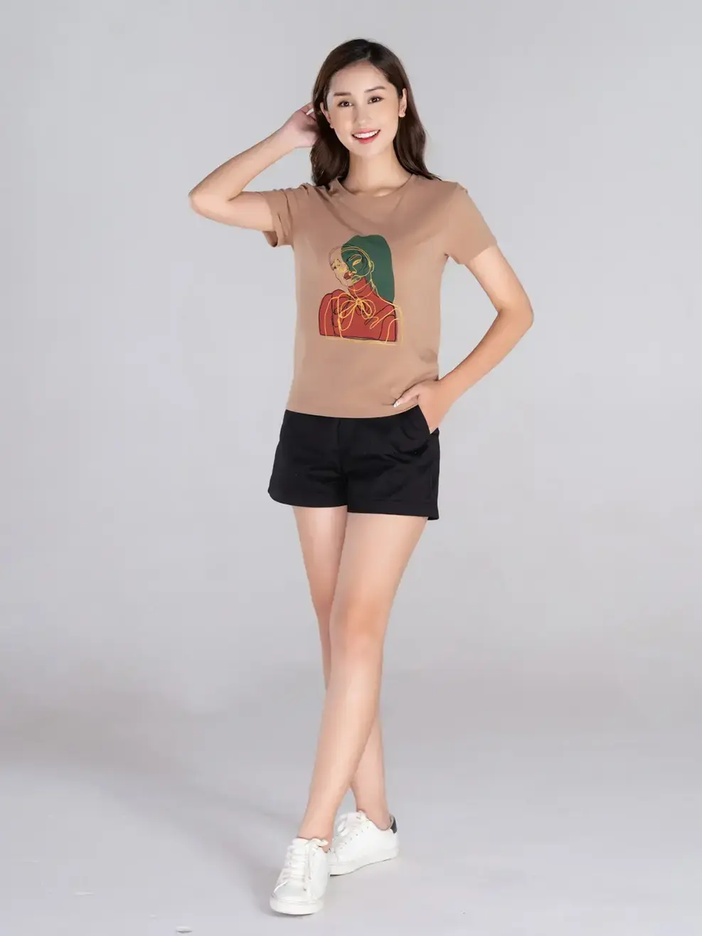 Quần Shorts Khaki Suông Trơn (SJN4022) - Đen 001 - 25