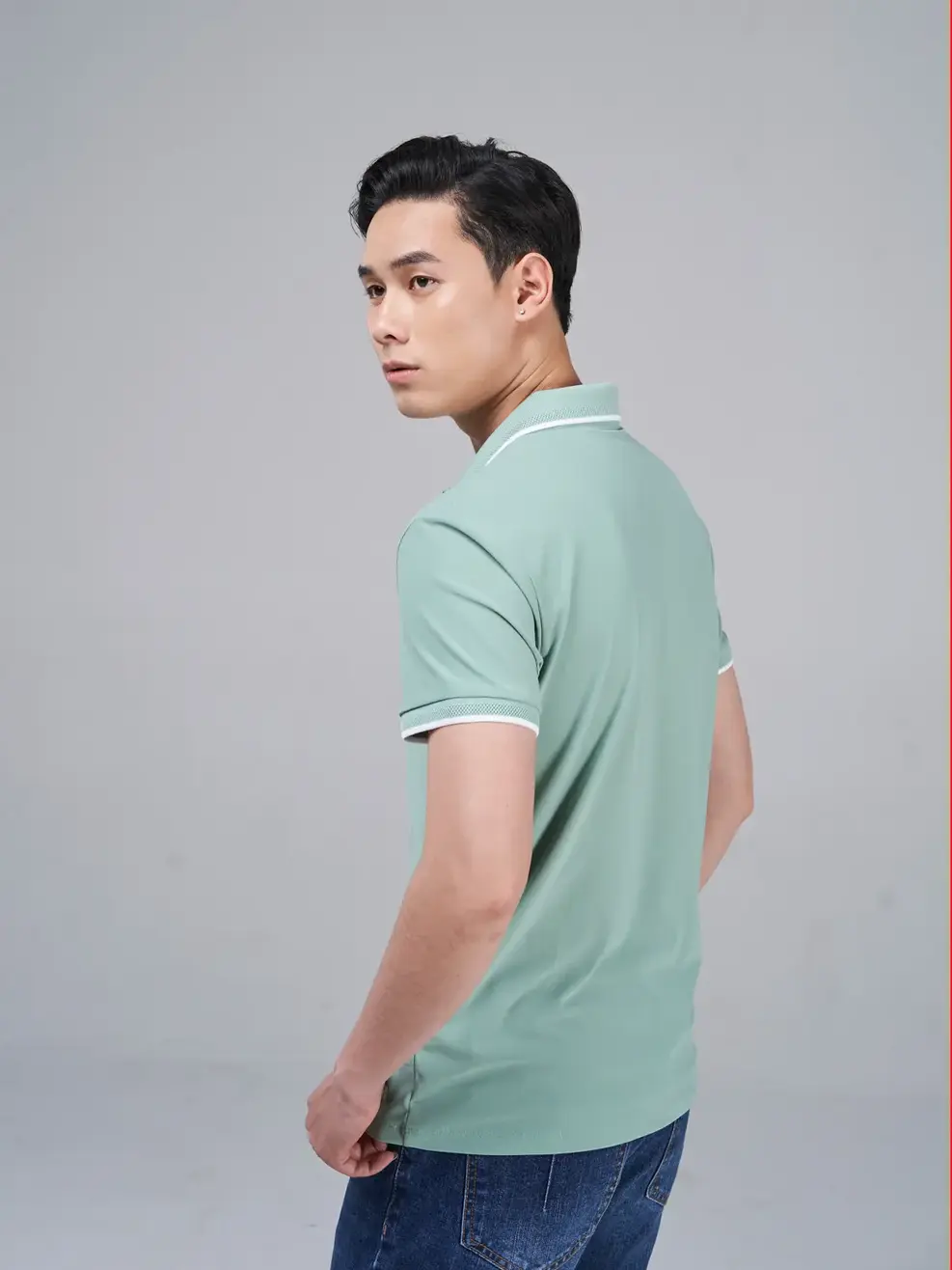Áo Polo nam Airycool bo quả trám - Xanh mint - 4XL