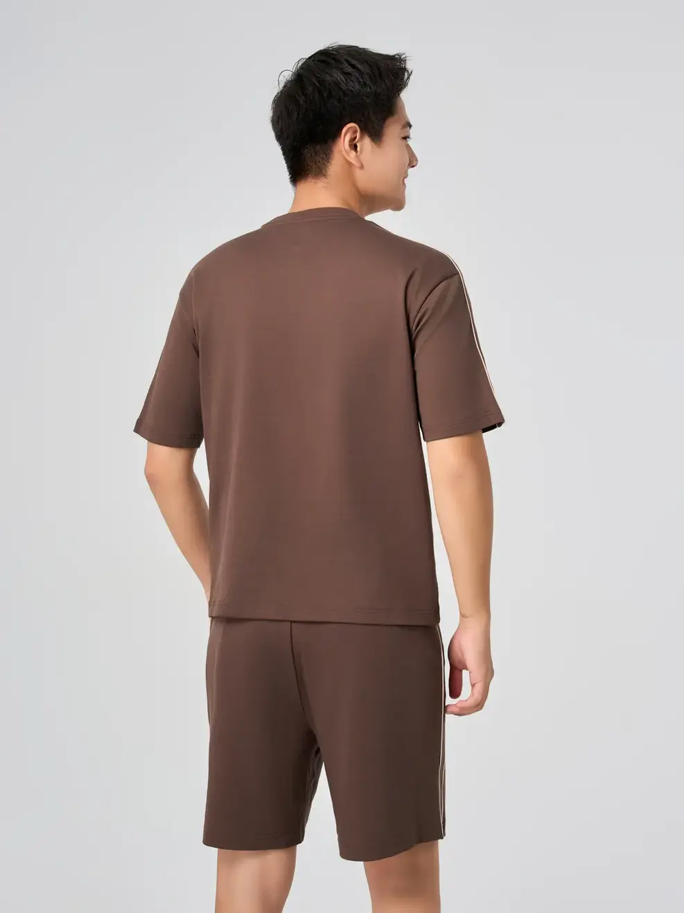 Bộ Đồ Nam Phối Lé - Màu nâu 002 - M