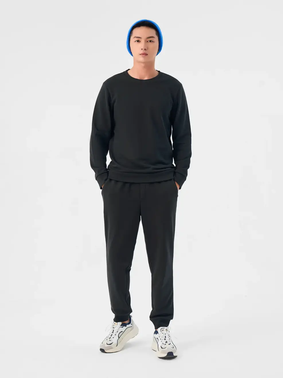 Bộ Đông Nam Nỉ Da Cá Cơ Bản - Đen - M