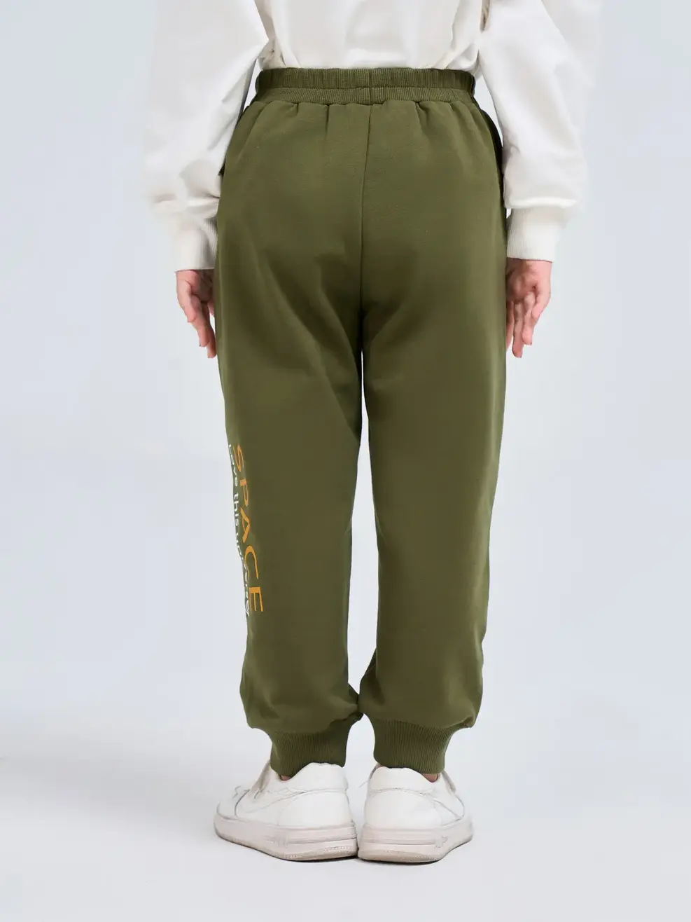 Quần nỉ kid in sườn - Rêu - 2