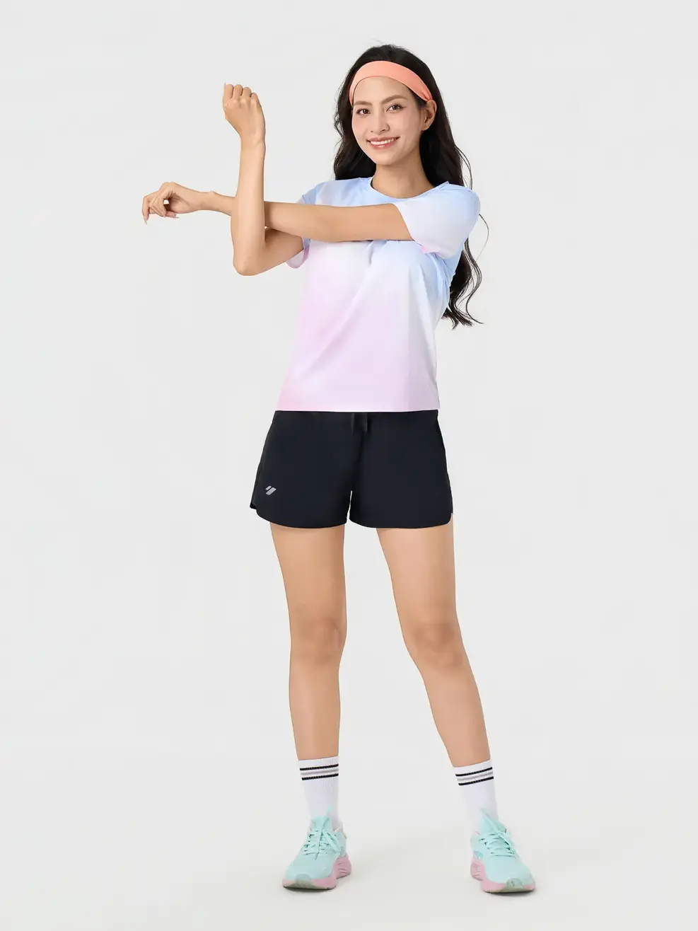 Áo Phông Thể Thao Hiệu Ứng Chuyển Màu - Hoạ Tiết Hồng 067 - S
