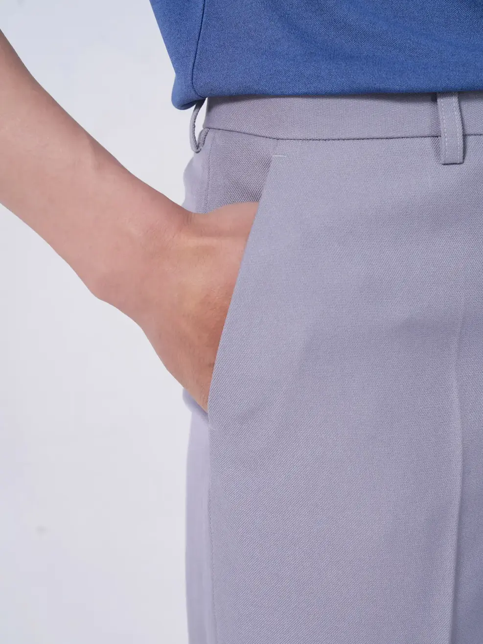 Quần âu nam classic bổ túi sườn - Ghi sáng - 2XL