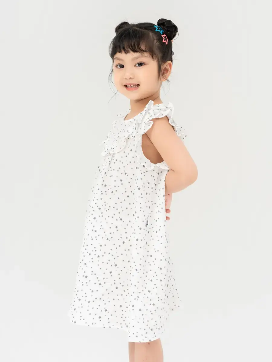 Đầm Kid In Họa Tiết Bèo Ngực - Họa tiết sao - 2
