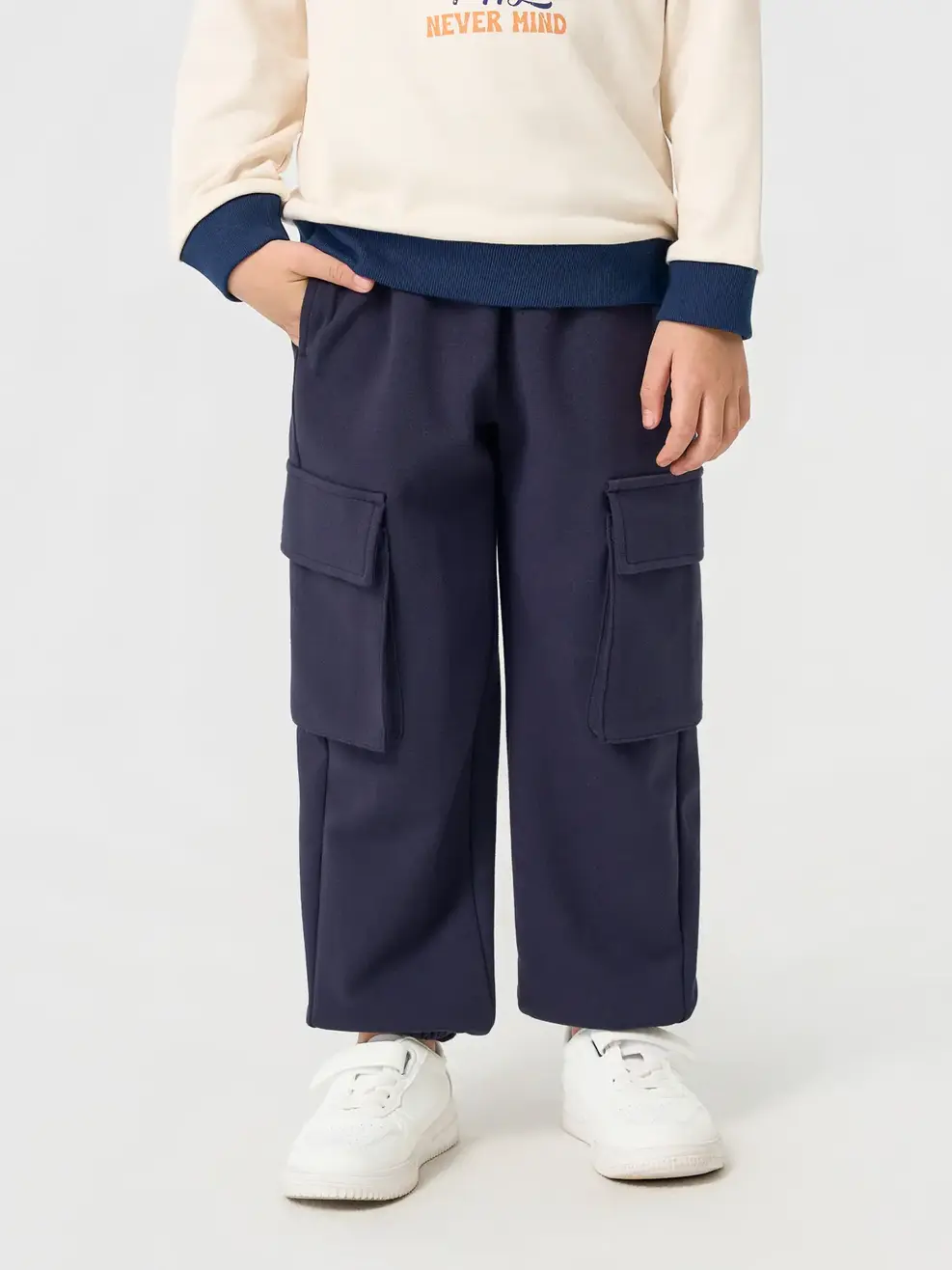 Quần Nỉ Túi Hộp - Navy 012 - 110