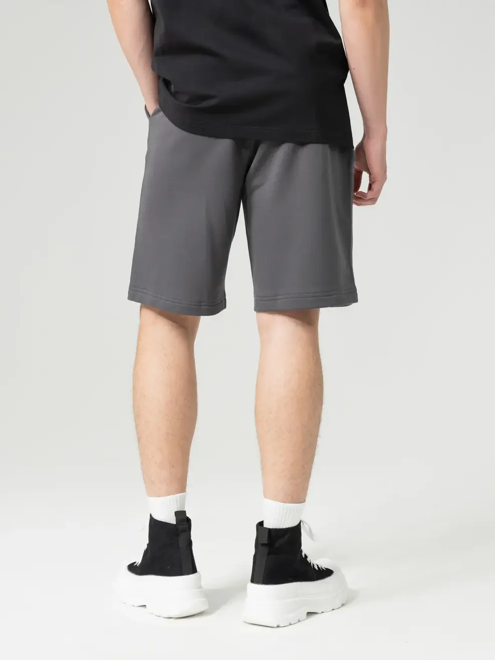 Quần Sooc Nỉ Yoguu Bổ Thân Trước - Ghi - M