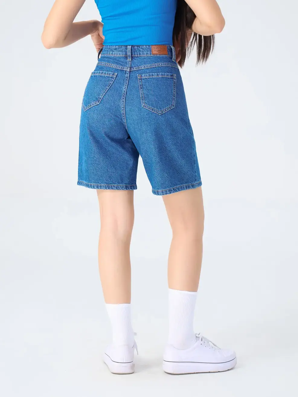 Sooc Jean Nữ Ống Suông Cạp Chéo - Xanh đậm - 25