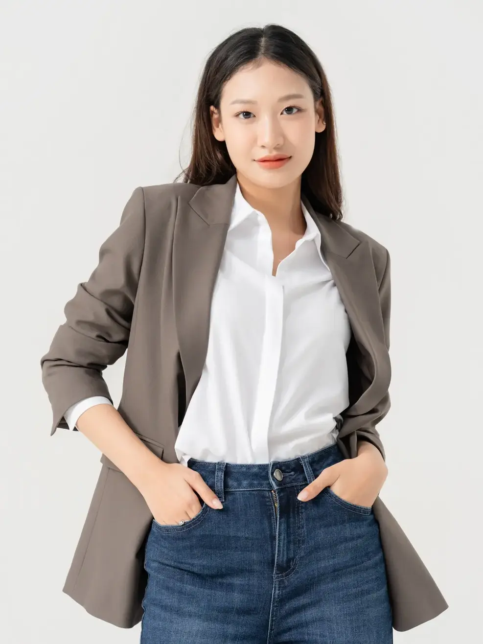 Vest Nữ Dáng Blazer Túi Cơi - Nâu đậm - S