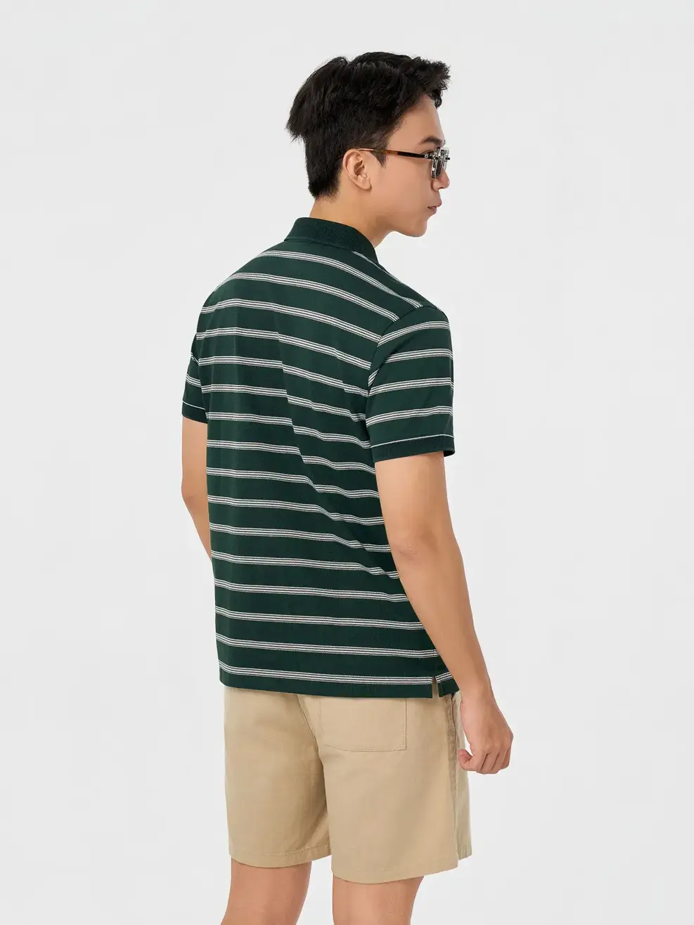 Áo Polo Nam Regular Họa Tiết Kẻ - Kẻ Xanh Lá 150 - S