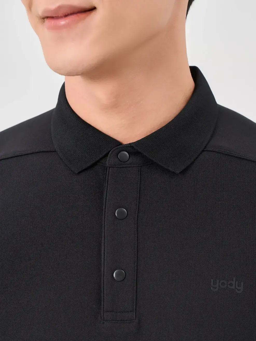 Áo Polo Nam Cafe Tổ Ong Nẹp Cúc (apm7125) - Đen 001 - M