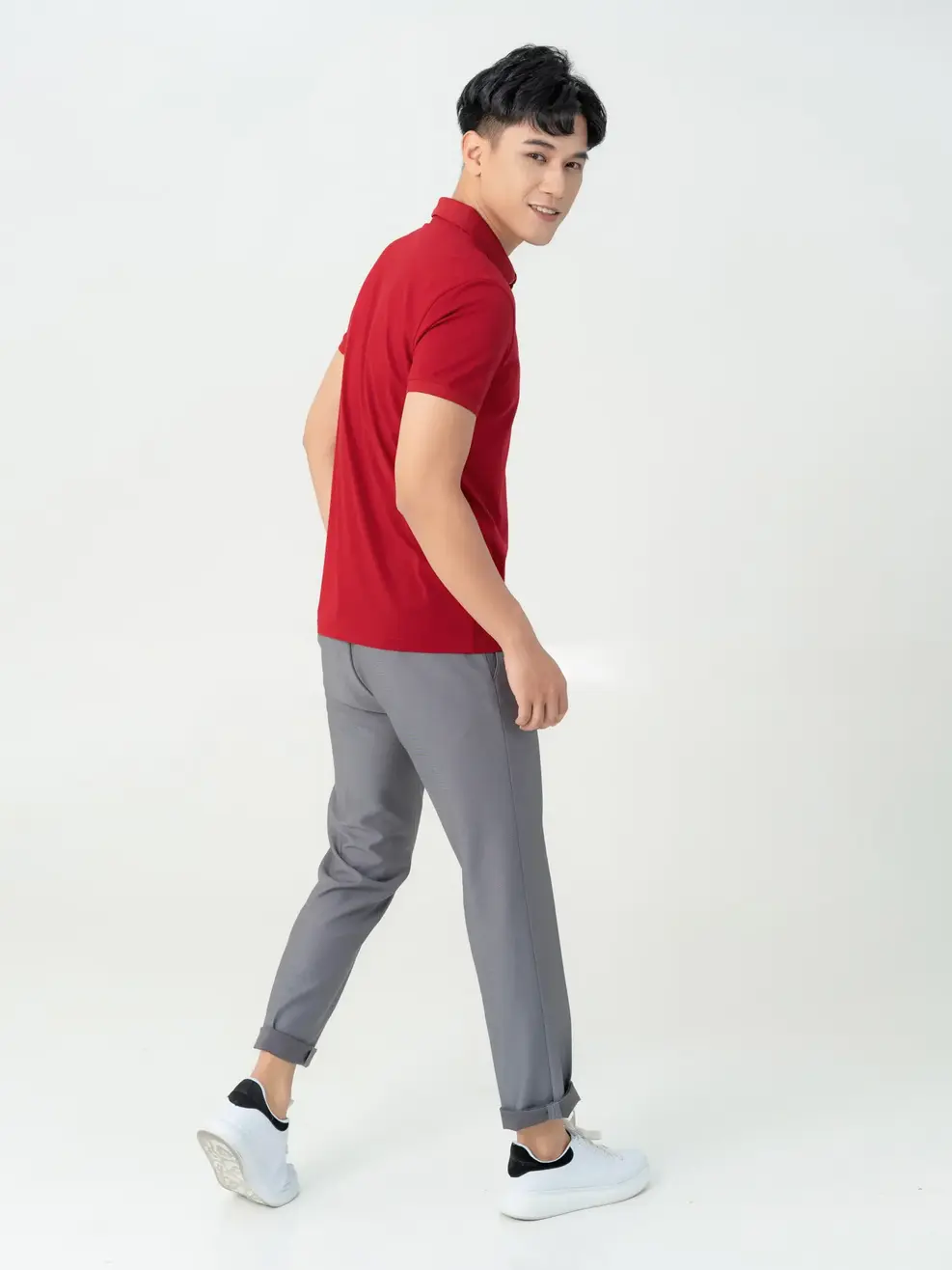 Áo polo nam pima 1 - Đỏ đô - 4XL