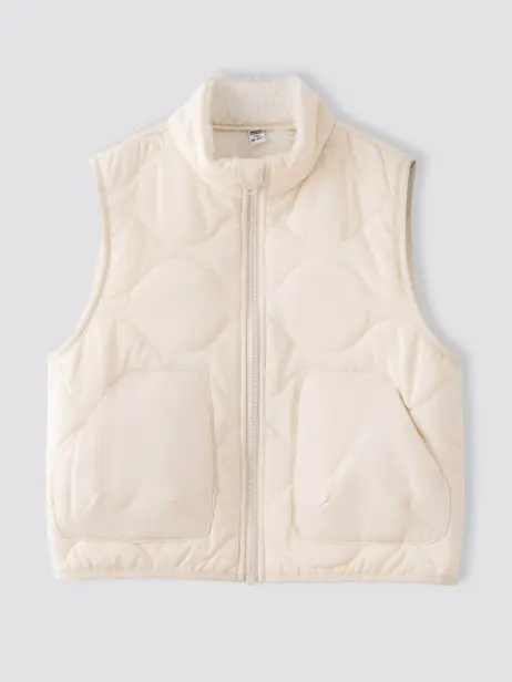 Áo Phao Gile Trẻ Em Cổ Dựng Chần Sóng Ngang